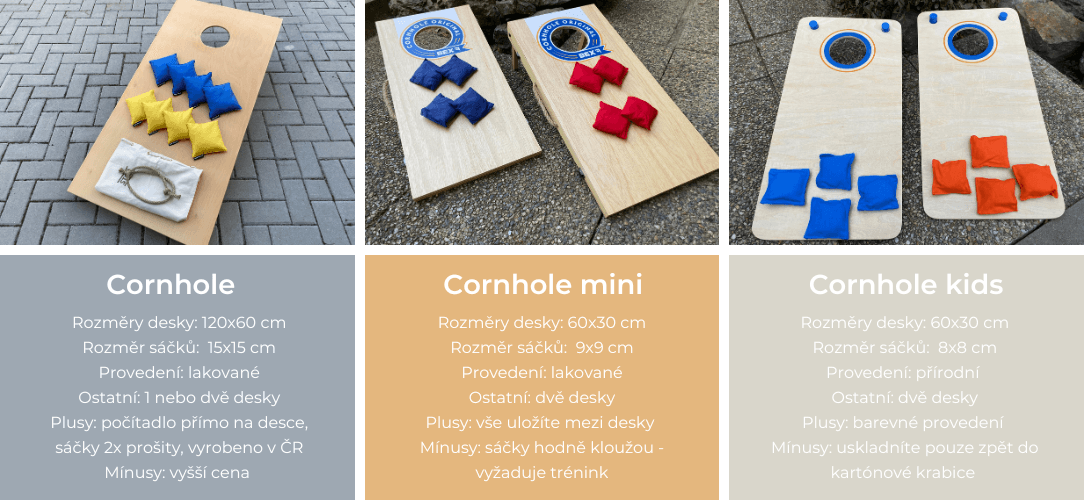 Cornhole porovnání