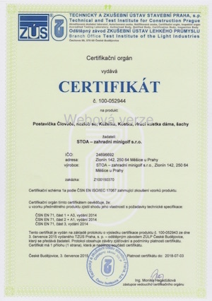 Certifikát EN 1176